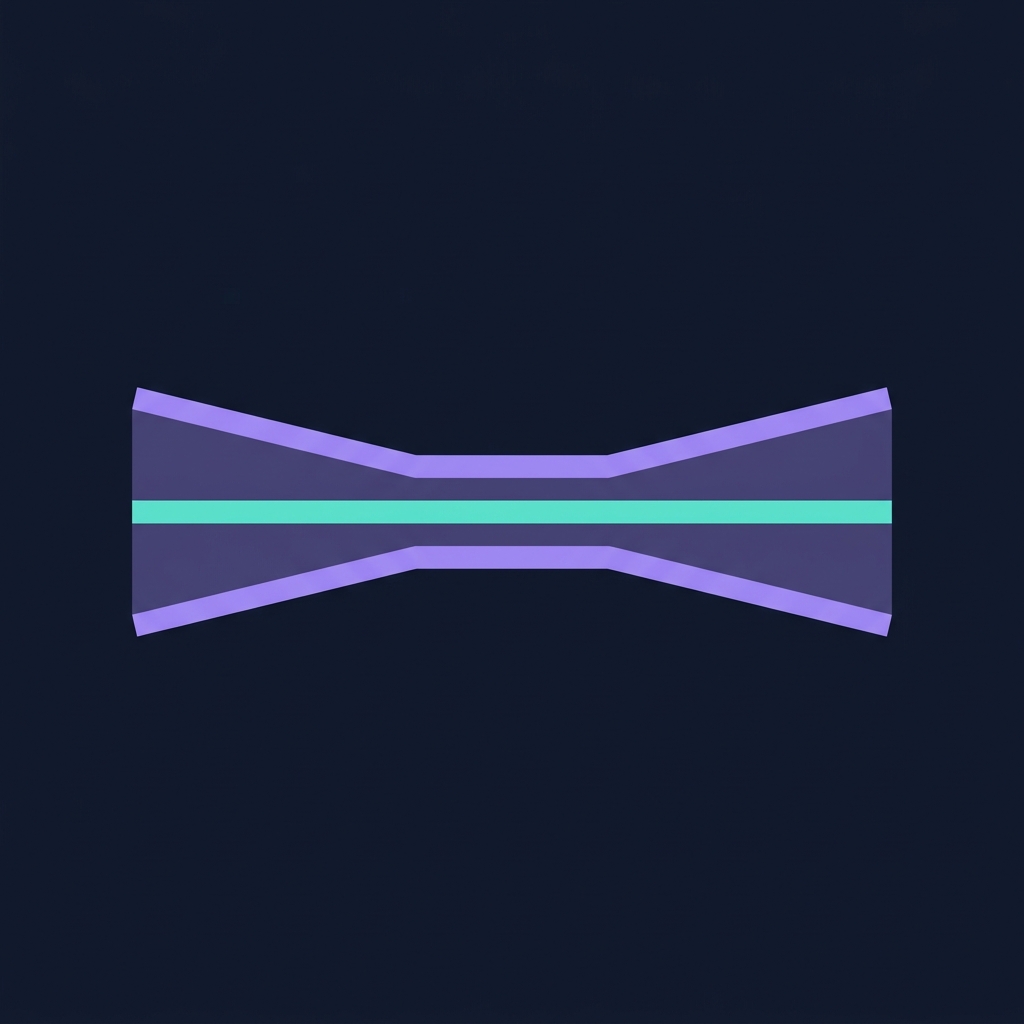 Bollinger Bands infographic showing upper band, middle SMA, and lower band as gradient channels around crypto candlesticks