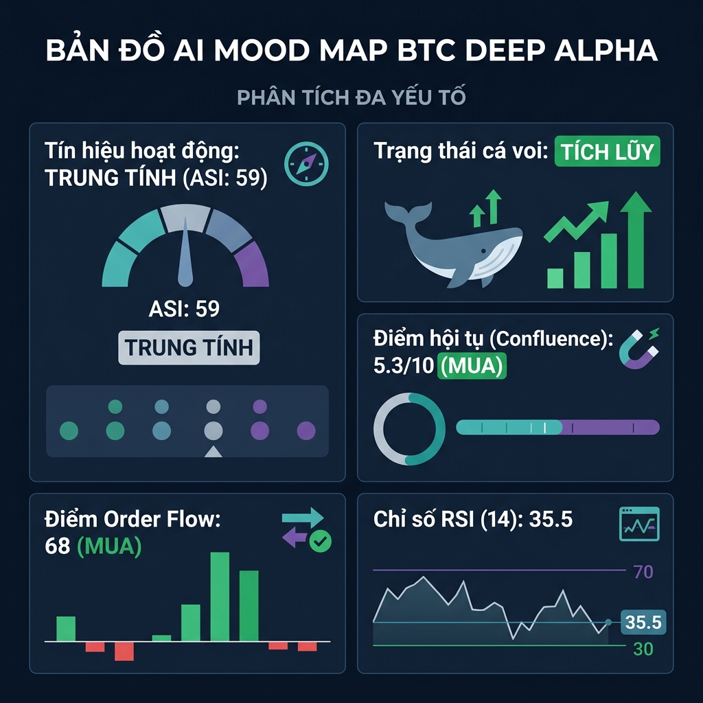 Bản đồ AI Mood Map BTC Deep Alpha