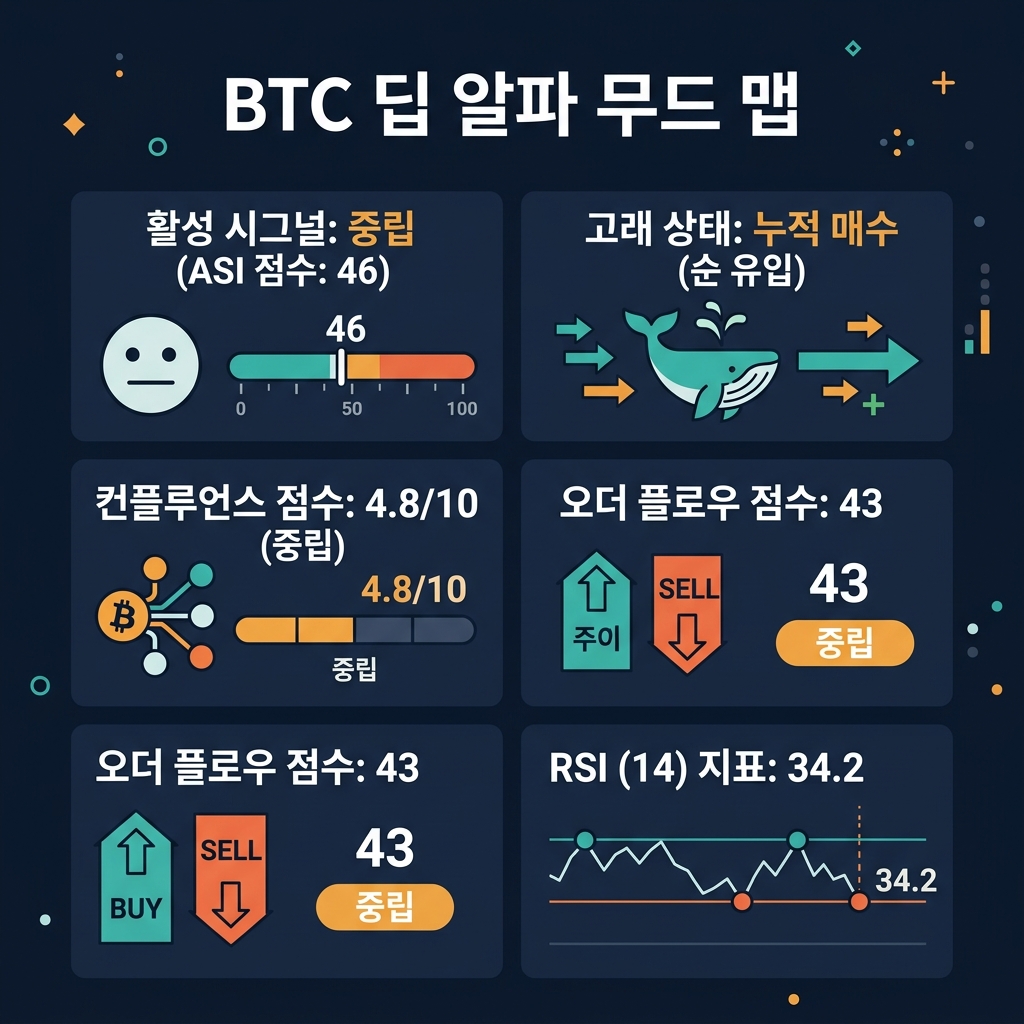 BTC Deep Alpha Mood Map — 다요소 분석