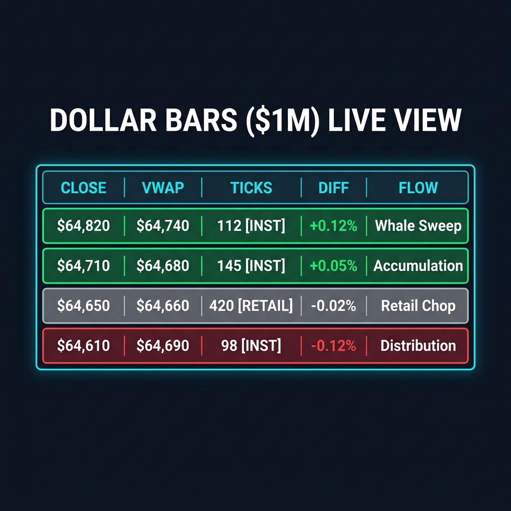 Dollar Bars ($1M) Live View Table