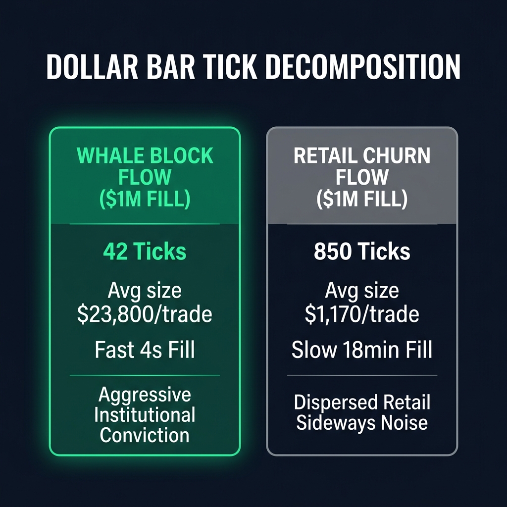 Dollar Bars Tick Count Decomposition Institutional vs Retail Flow