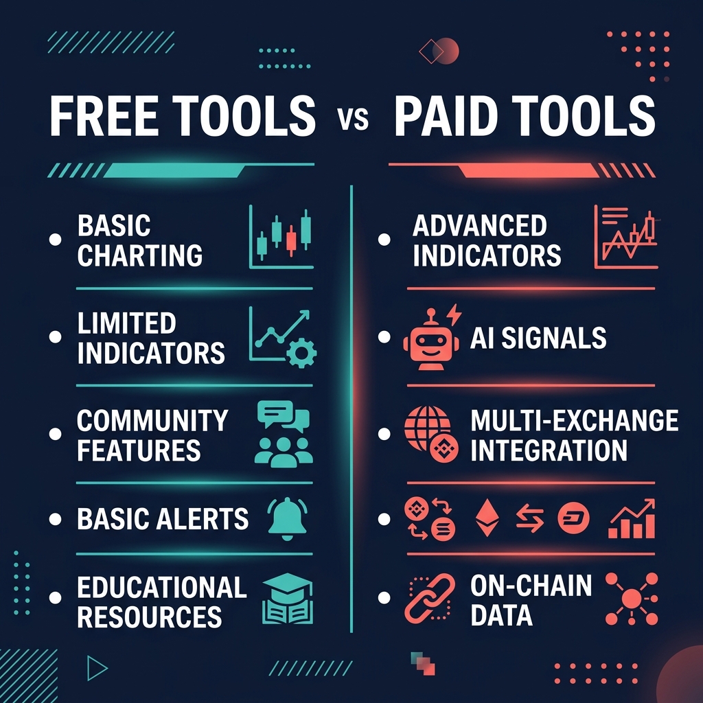 Free vs Paid crypto tools comparison — features and limitations at each tier