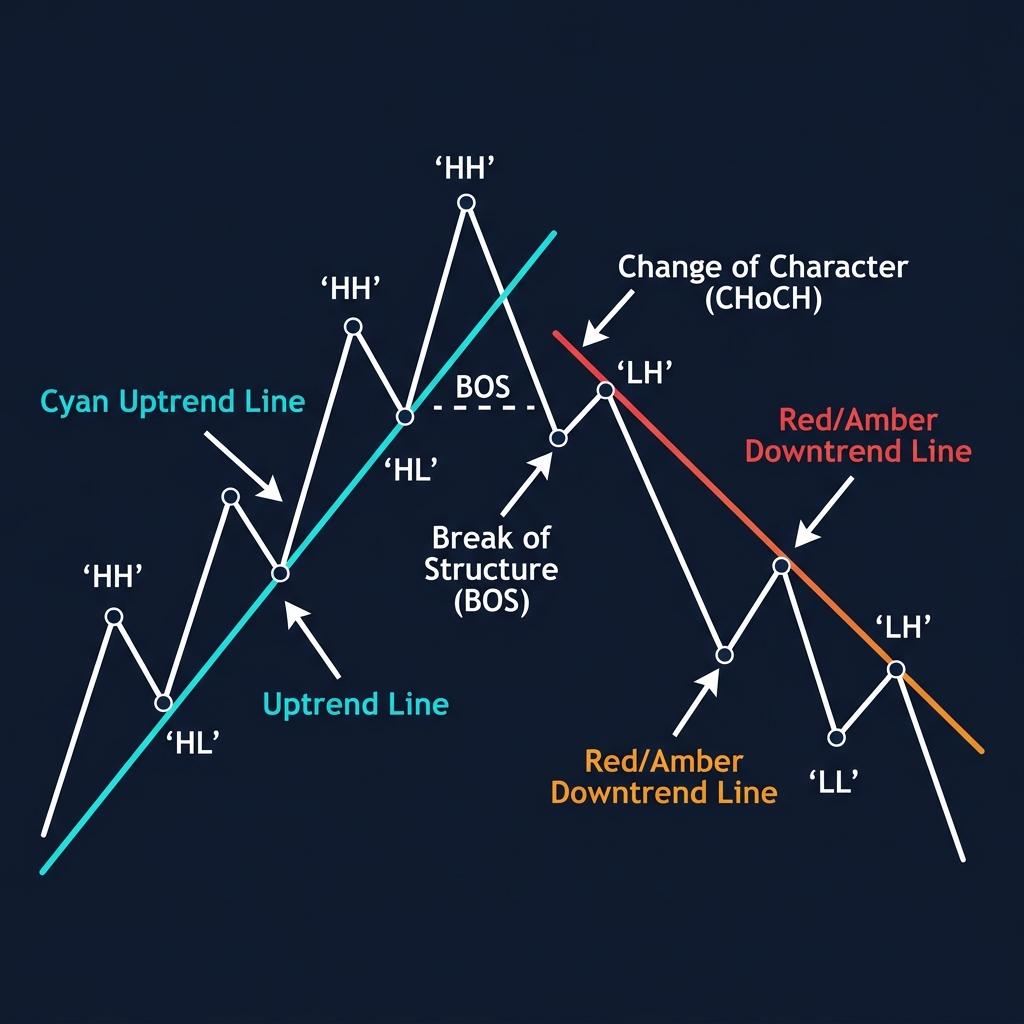 Market Structure Guide: How to Read BOS and CHoCH for Crypto Trend Analysis