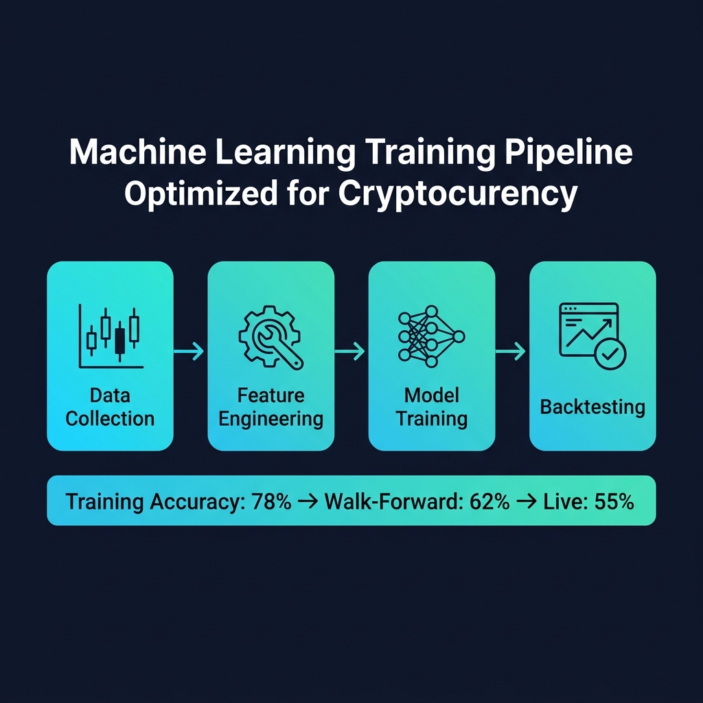 Machine Learning training pipeline cho crypto — từ data collection đến backtesting