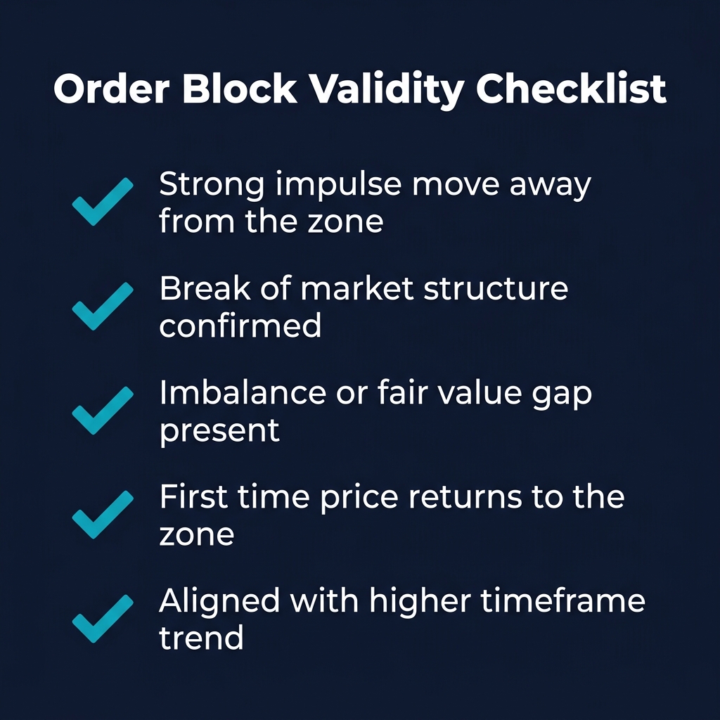 Order Block Validity Checklist