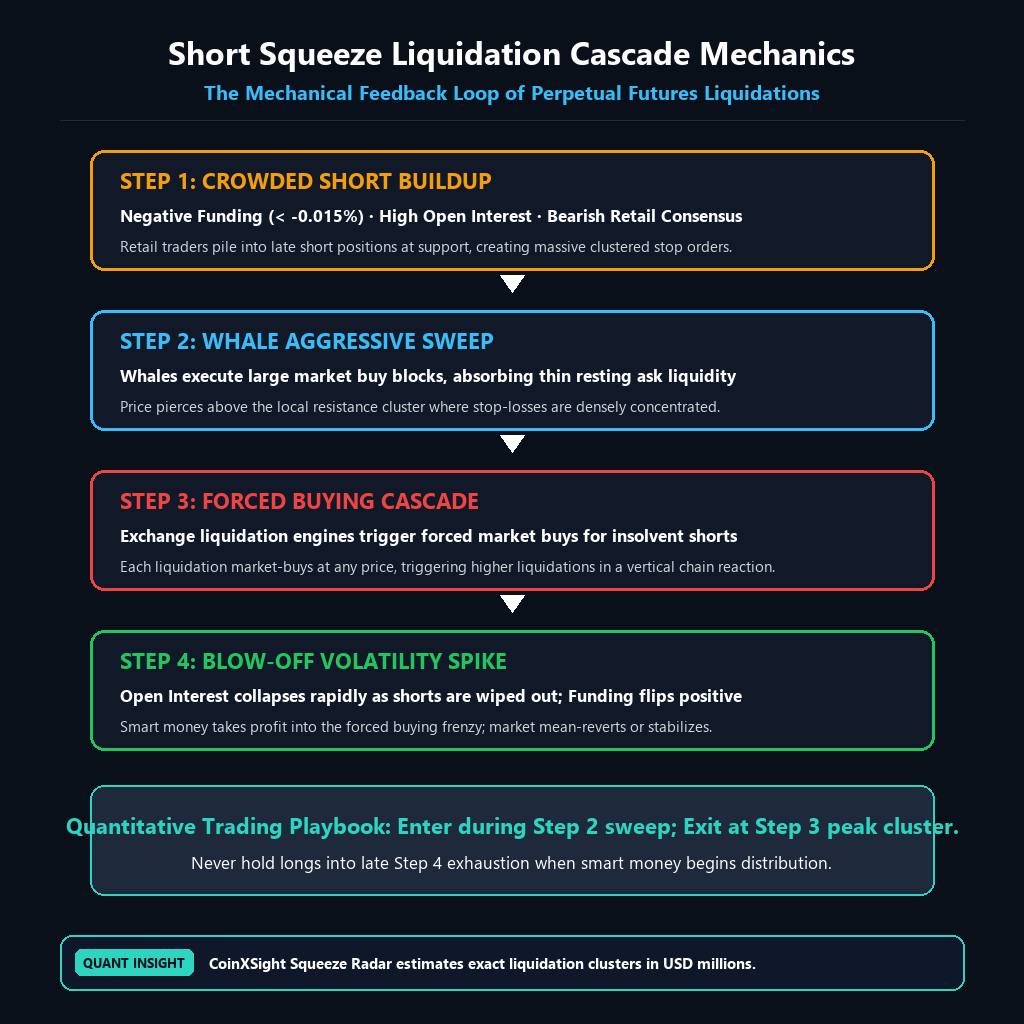 Short Squeeze Cascade Mechanics and Liquidation Flow