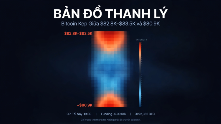 Bản đồ thanh lý Liquidation Heatmap Bitcoin trước giờ CPI Mỹ