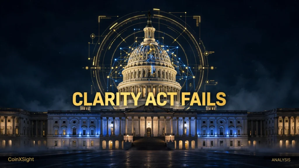 CLARITY Act Fails Senate Vote Crypto Regulation Cover